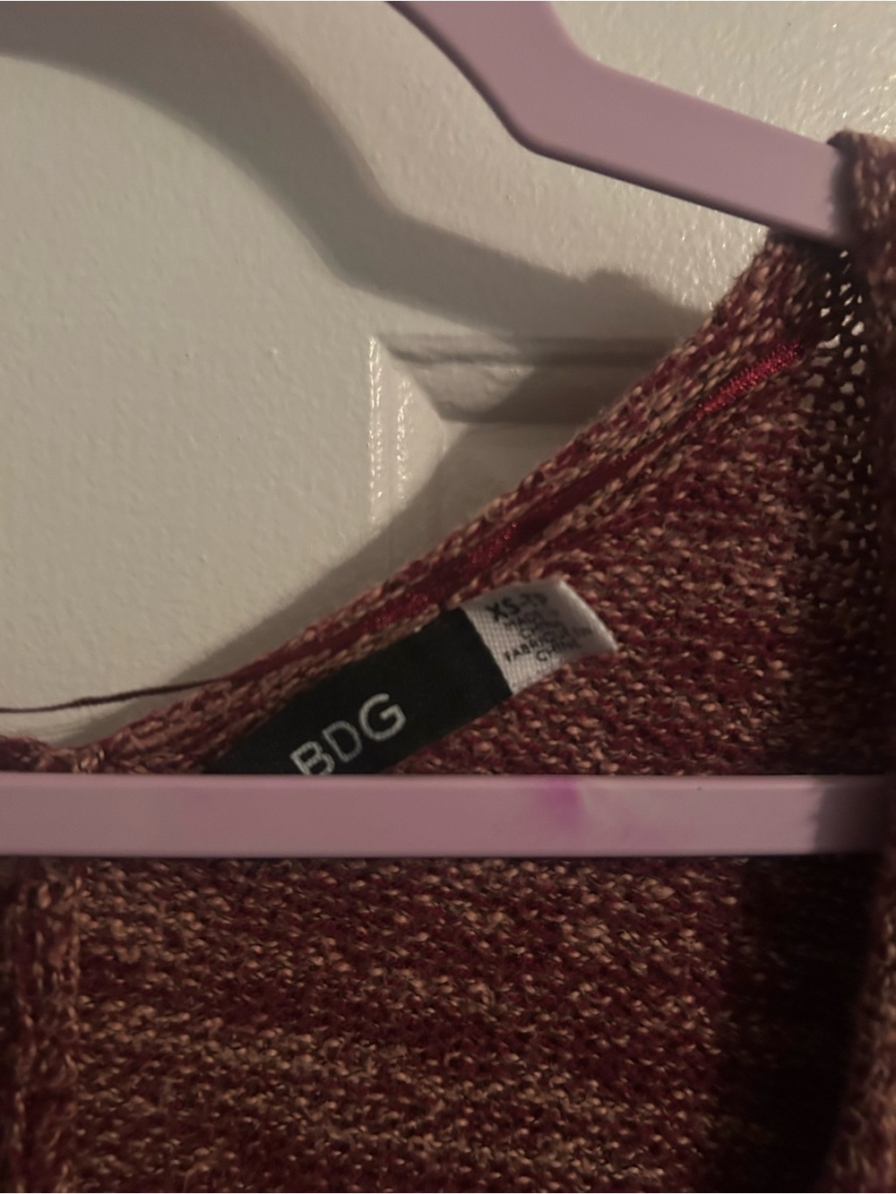 BDG Open-Front Marled Cardigan in Rust - Picture 2 of 4